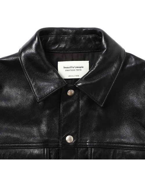 beautiful people(ビューティフルピープル)の「beautiful people vintage leather jean jacket 1245402809(その他アウター・メンズ・ブラック・X-LARGE)」の4枚目の写真