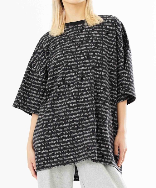 X-girl（エックスガール）の「JACQUARD S/S TOP（Tシャツ/カットソー・レディース・ブラック/ホワイト/イエロー・S/M）」の3枚目の写真