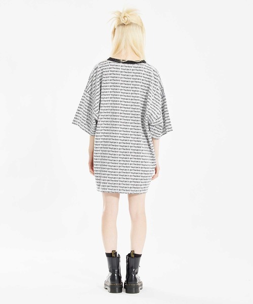 X-girl（エックスガール）の「JACQUARD S/S TOP（Tシャツ/カットソー・レディース・ブラック/ホワイト/イエロー・S/M）」の6枚目の写真