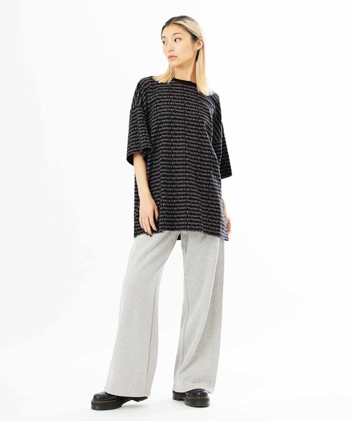 X-girl（エックスガール）の「JACQUARD S/S TOP（Tシャツ/カットソー・レディース・ブラック/ホワイト/イエロー・S/M）」の9枚目の写真