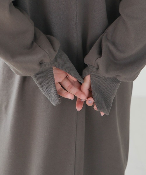 Bab（バブ）の「【低身長向けサイズあり】レイヤード風裏毛ワンピース（ワンピース・レディース・杢グレー/チャコールグレー/モカ・M/S）」の14枚目の写真