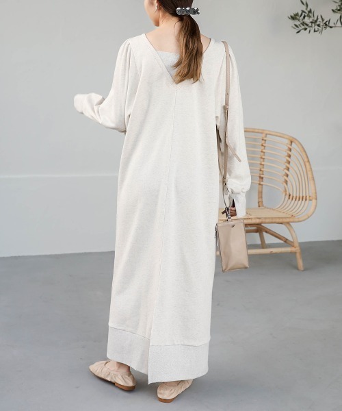 Bab（バブ）の「【低身長向けサイズあり】レイヤード風裏毛ワンピース（ワンピース・レディース・杢グレー/チャコールグレー/モカ・M/S）」の21枚目の写真