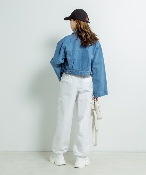 OLIVE des OLIVE（オリーブデオリーブ）の「【WEB限定カラー有】裾しぼりゆるカーゴパンツ　1031020020（カーゴパンツ・レディース・オフホワイト/ブラック/サックスブルー/アイボリー/ピンク/ミント/ピンクベージュ/ピンク系その他・FREE）」の11枚目の写真