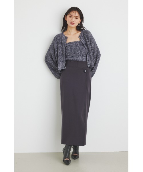 rienda（リエンダ）の「グリッターニットカーディガン（カーディガン/ボレロ・レディース・ダークグレー/ホワイト/ピンク・FREE）」の8枚目の写真