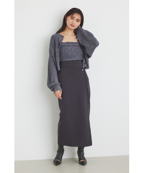 rienda（リエンダ）の「グリッターニットカーディガン（カーディガン/ボレロ・レディース・ダークグレー/ホワイト/ピンク・FREE）」の9枚目の写真