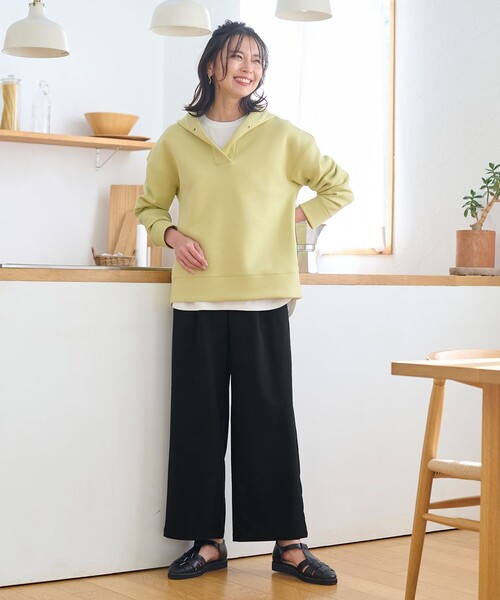 ANY(エニィ)の「【洗濯機可・UVケア】ビューティベーシックロングTシャツ(Tシャツ/カットソー・レディース・アイボリー系/ベージュ系/ライトイエロー系/グレー系・F)」の14枚目の写真