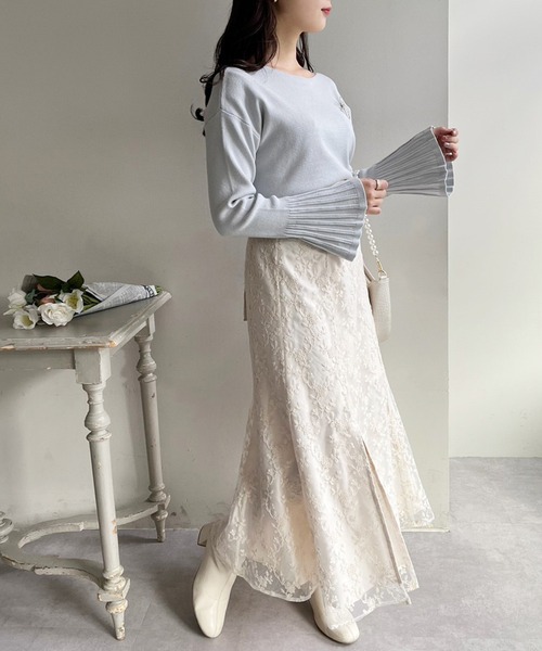 one after another NICE CLAUP（ワンアフターアナザーナイスクラップ）の「クロスバックリボンスカート（スカート・レディース・ブラック/アイボリー/ホワイト系その他/ミント・SMALL/MEDIUM）」の11枚目の写真