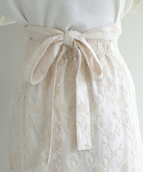 one after another NICE CLAUP（ワンアフターアナザーナイスクラップ）の「クロスバックリボンスカート（スカート・レディース・ブラック/アイボリー/ホワイト系その他/ミント・SMALL/MEDIUM）」の17枚目の写真