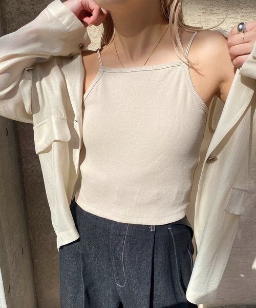 CAPRICIEUX LE'MAGE(カプリシューレマージュ)の「バックUネックキャミ(キャミソール・レディース・ホワイト/ブラック/グレイッシュベージュ・FREE)」の13枚目の写真