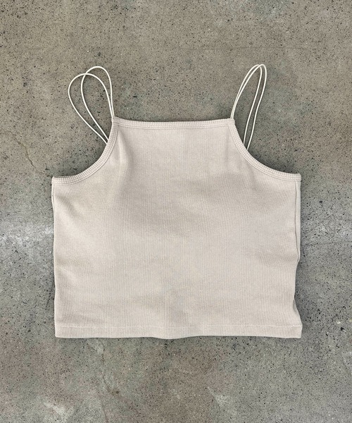 CAPRICIEUX LE'MAGE(カプリシューレマージュ)の「バックUネックキャミ(キャミソール・レディース・ホワイト/ブラック/グレイッシュベージュ・FREE)」の4枚目の写真