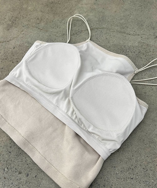 CAPRICIEUX LE'MAGE(カプリシューレマージュ)の「バックUネックキャミ(キャミソール・レディース・ホワイト/ブラック/グレイッシュベージュ・FREE)」の7枚目の写真