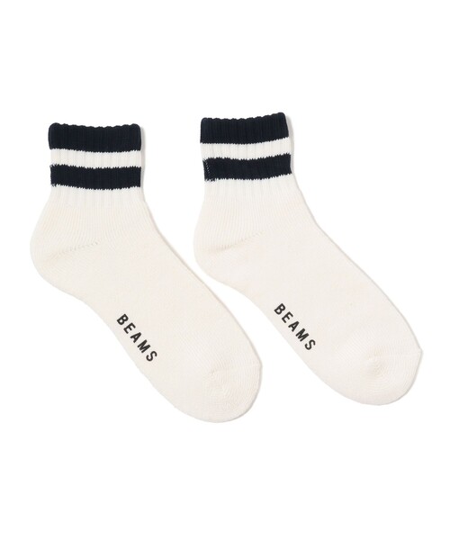BEAMS(ビームス)の「BEAMS / パイル ソックス(ソックス/靴下・メンズ・ホワイト/オフホワイト/ブラック・ONE SIZE)」の2枚目の写真