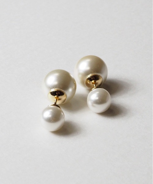 VATSURICA(バツリカ)の「《trim by vatsurica》バツリカ / ビッグ パール キャッチ ピアス(ピアス(両耳用)・レディース・グレー/ホワイト・FREE)」の6枚目の写真