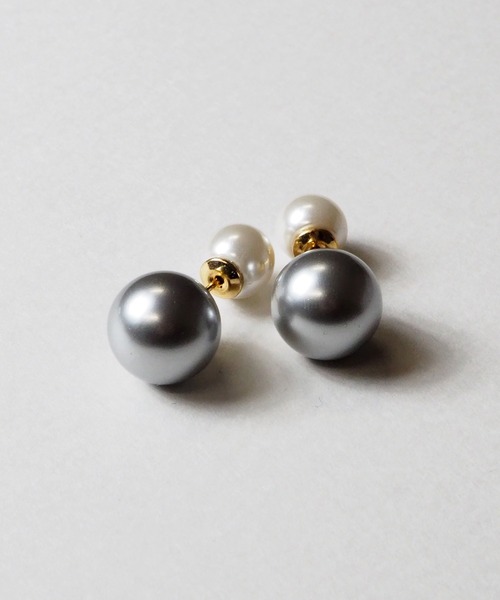VATSURICA(バツリカ)の「《trim by vatsurica》バツリカ / ビッグ パール キャッチ ピアス(ピアス(両耳用)・レディース・グレー/ホワイト・FREE)」の10枚目の写真