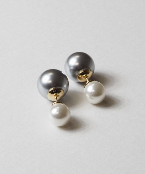 VATSURICA(バツリカ)の「《trim by vatsurica》バツリカ / ビッグ パール キャッチ ピアス(ピアス(両耳用)・レディース・グレー/ホワイト・FREE)」の11枚目の写真