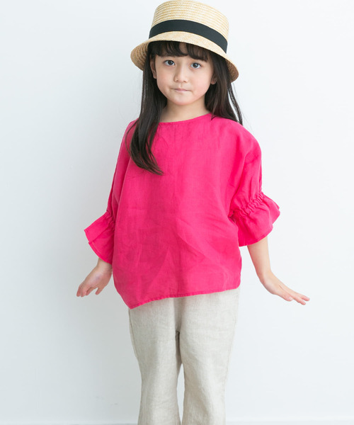 URBAN RESEARCH DOORS（アーバンリサーチドアーズ）の「『親子リンク』リネンキャンディスリーブプルオーバー(KIDS)（シャツ/ブラウス・キッズ・パープル系その他/ミント・135/120/105）」の3枚目の写真