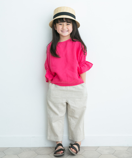 URBAN RESEARCH DOORS（アーバンリサーチドアーズ）の「『親子リンク』リネンキャンディスリーブプルオーバー(KIDS)（シャツ/ブラウス・キッズ・パープル系その他/ミント・135/120/105）」の5枚目の写真