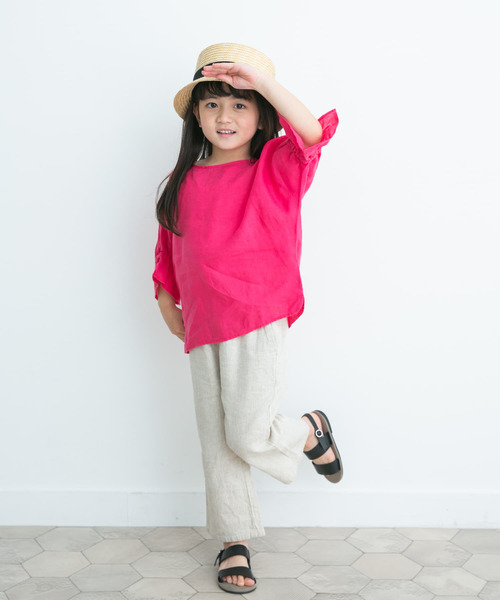 URBAN RESEARCH DOORS（アーバンリサーチドアーズ）の「『親子リンク』リネンキャンディスリーブプルオーバー(KIDS)（シャツ/ブラウス・キッズ・パープル系その他/ミント・135/120/105）」の6枚目の写真