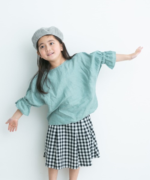 URBAN RESEARCH DOORS（アーバンリサーチドアーズ）の「『親子リンク』リネンキャンディスリーブプルオーバー(KIDS)（シャツ/ブラウス・キッズ・パープル系その他/ミント・135/120/105）」の12枚目の写真