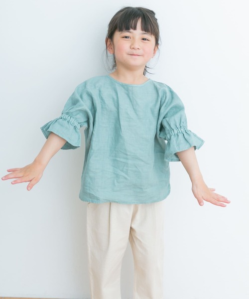 URBAN RESEARCH DOORS（アーバンリサーチドアーズ）の「『親子リンク』リネンキャンディスリーブプルオーバー(KIDS)（シャツ/ブラウス・キッズ・パープル系その他/ミント・135/120/105）」の16枚目の写真
