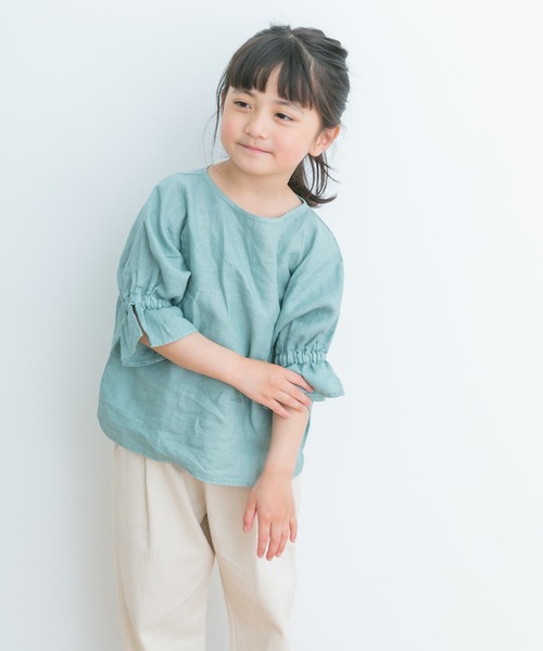 URBAN RESEARCH DOORS（アーバンリサーチドアーズ）の「『親子リンク』リネンキャンディスリーブプルオーバー(KIDS)（シャツ/ブラウス・キッズ・パープル系その他/ミント・135/120/105）」の17枚目の写真