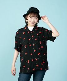 【UNIIT/ユニット】レーヨン100% 接触冷感 総柄シャツ アロハシャツ ストリート モード カジュアル 夏服 オープンカラーシャツ 開襟シャツ
