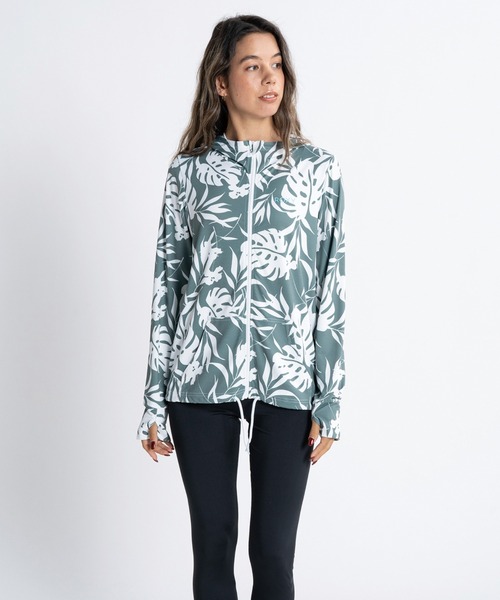 ROXY(ロキシー)の「AURORA/ロキシー長袖ジップアップパーカーラッシュガード(水着)(ラッシュガード・レディース・カーキ/ホワイト系その他/グレー/ブラック/ホワイト/パープル・SMALL/MEDIUM/LARGE)」の5枚目の写真