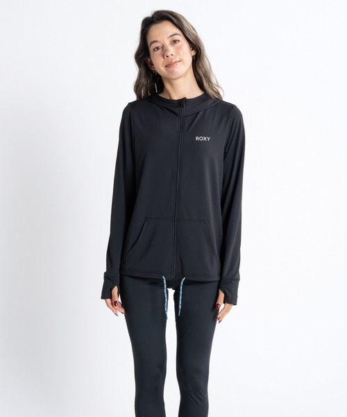 ROXY(ロキシー)の「AURORA/ロキシー長袖ジップアップパーカーラッシュガード(水着)(ラッシュガード・レディース・カーキ/ホワイト系その他/グレー/ブラック/ホワイト/パープル・SMALL/MEDIUM/LARGE)」の10枚目の写真