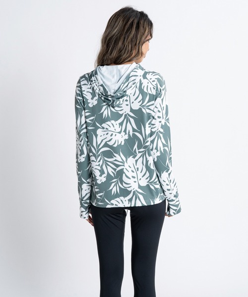 ROXY(ロキシー)の「AURORA/ロキシー長袖ジップアップパーカーラッシュガード(水着)(ラッシュガード・レディース・カーキ/ホワイト系その他/グレー/ブラック/ホワイト/パープル・SMALL/MEDIUM/LARGE)」の8枚目の写真