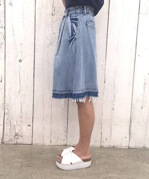 mystic（ミスティック）の「【mystic】デニムフリンジスカート（デニムスカート・レディース・オフホワイト/ネイビー/ライトブルー・1/2）」の11枚目の写真