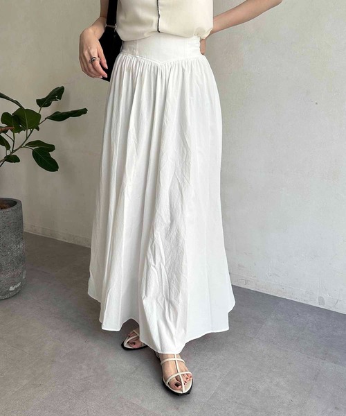 CAPRICIEUX LE'MAGE（カプリシューレマージュ）の「ワイドベルトフレアスカート（スカート・レディース・ブラック/イエロー/ホワイト・36/38）」の5枚目の写真