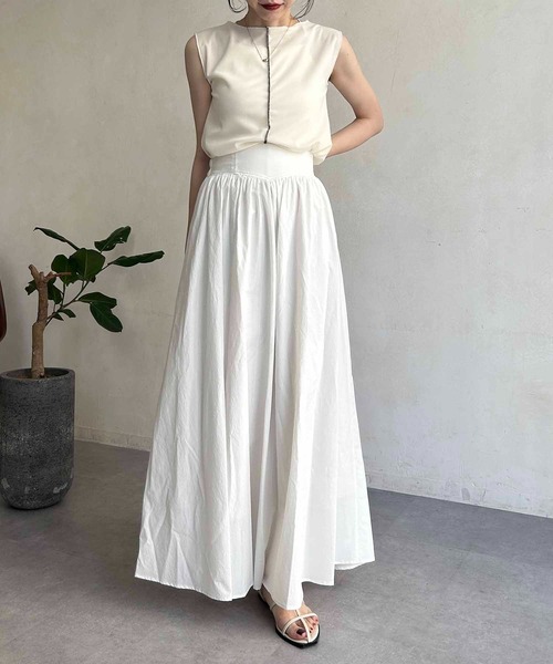 CAPRICIEUX LE'MAGE（カプリシューレマージュ）の「ワイドベルトフレアスカート（スカート・レディース・ブラック/イエロー/ホワイト・36/38）」の10枚目の写真