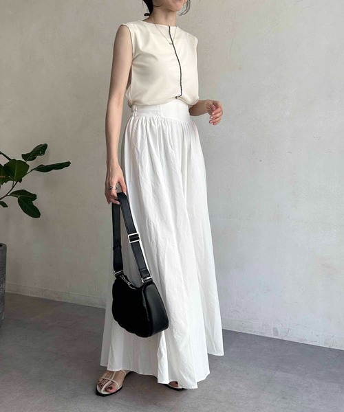 CAPRICIEUX LE'MAGE（カプリシューレマージュ）の「ワイドベルトフレアスカート（スカート・レディース・ブラック/イエロー/ホワイト・36/38）」の12枚目の写真