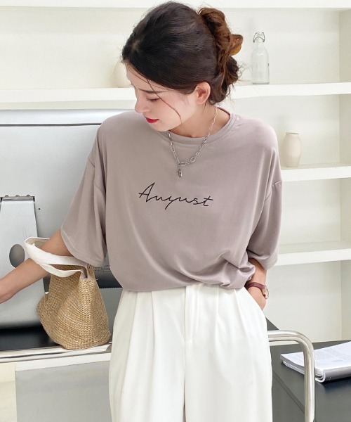 Sibra(シブラ)の「ロゴTシャツ(Tシャツ/カットソー・レディース・ホワイト/ブラック/グリーン/グレー系その他・M)」の3枚目の写真