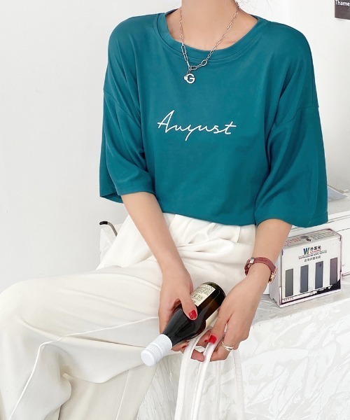 Sibra(シブラ)の「ロゴTシャツ(Tシャツ/カットソー・レディース・ホワイト/ブラック/グリーン/グレー系その他・M)」の4枚目の写真