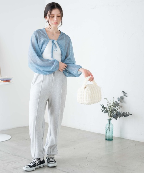 WEGO(ウィゴー)の「WEGO/シアーストライプボレロ(カーディガン/ボレロ・レディース・サックスブルー/ベージュ・FREE)」の7枚目の写真