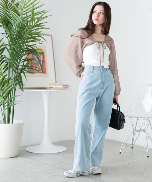 WEGO(ウィゴー)の「WEGO/シアーストライプボレロ(カーディガン/ボレロ・レディース・サックスブルー/ベージュ・FREE)」の15枚目の写真