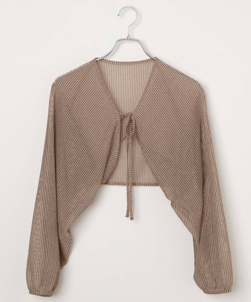 WEGO(ウィゴー)の「WEGO/シアーストライプボレロ(カーディガン/ボレロ・レディース・サックスブルー/ベージュ・FREE)」の20枚目の写真