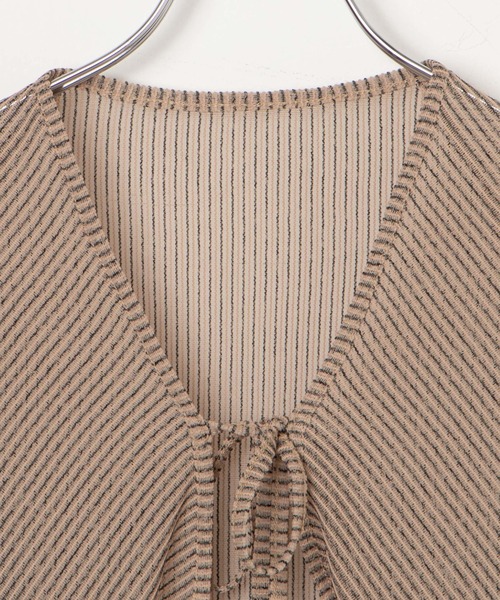 WEGO(ウィゴー)の「WEGO/シアーストライプボレロ(カーディガン/ボレロ・レディース・サックスブルー/ベージュ・FREE)」の22枚目の写真