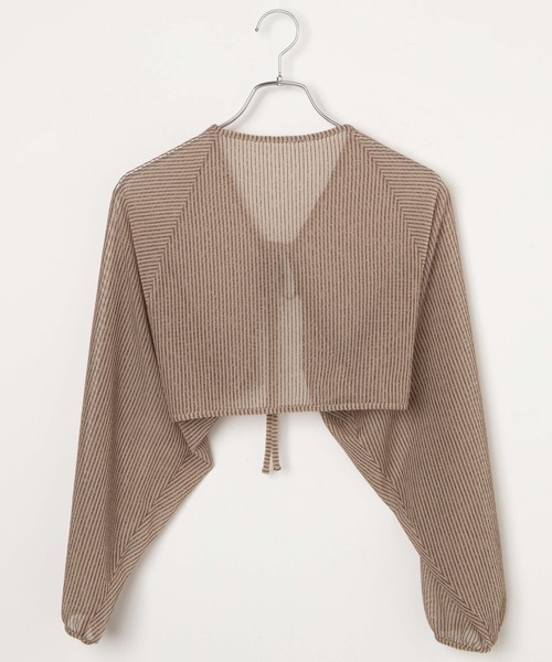 WEGO(ウィゴー)の「WEGO/シアーストライプボレロ(カーディガン/ボレロ・レディース・サックスブルー/ベージュ・FREE)」の21枚目の写真