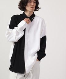 Long sleeve shirt with 2WAY earrings / 2WAYピアス付き長袖シャツ