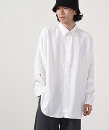 Long sleeve shirt with 2WAY earrings / 2WAYピアス付き長袖シャツ