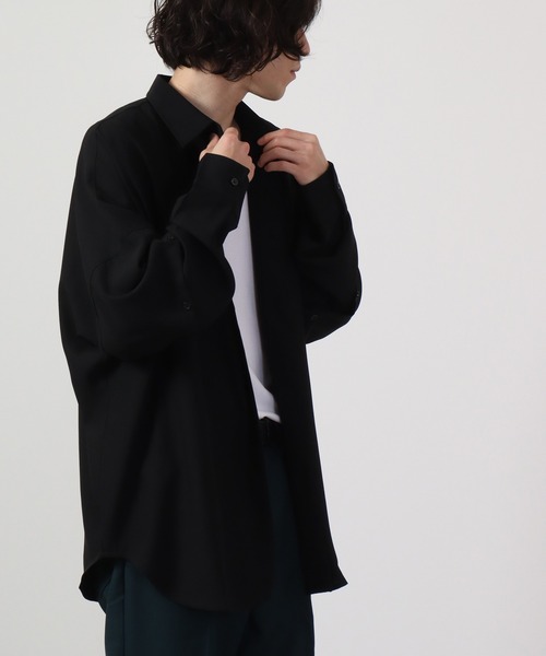 REGIEVO(レジエボ)の「Long sleeve shirt with 2WAY earrings / 2WAYピアス付き長袖シャツ(シャツ/ブラウス・メンズ・ブラック×ホワイト/ブラック/オフホワイト・L/M)」の13枚目の写真