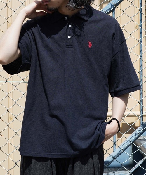U.S. POLO ASSN.（ユーエスポロアッスン）の「U.S. POLO ASSN. / ユーエスポロアッスン 別注 コラボ オーバーサイズ 半袖 ポロシャツ（ポロシャツ・メンズ・ホワイト系その他/ダークグリーン/ホワイト/グリーン系その他/ブラック/ブラック系その他/ネイビー/ブルー系その他・X-LARGE/MEDIUM/LARGE）」の8枚目の写真