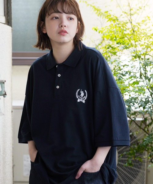 U.S. POLO ASSN.（ユーエスポロアッスン）の「U.S. POLO ASSN. / ユーエスポロアッスン 別注 コラボ オーバーサイズ 半袖 ポロシャツ（ポロシャツ・メンズ・ホワイト系その他/ダークグリーン/ホワイト/グリーン系その他/ブラック/ブラック系その他/ネイビー/ブルー系その他・X-LARGE/MEDIUM/LARGE）」の7枚目の写真