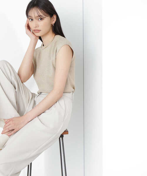 NATURAL BEAUTY BASIC（ナチュラルビューティーベーシック）の「◇ラメニットトップス（ニット/セーター・レディース・ベージュ/グレー/オレンジ・FREE）」の3枚目の写真