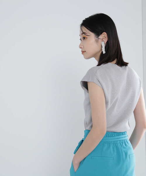 NATURAL BEAUTY BASIC（ナチュラルビューティーベーシック）の「◇ラメニットトップス（ニット/セーター・レディース・ベージュ/グレー/オレンジ・FREE）」の8枚目の写真