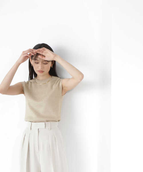 NATURAL BEAUTY BASIC（ナチュラルビューティーベーシック）の「◇ラメニットトップス（ニット/セーター・レディース・ベージュ/グレー/オレンジ・FREE）」の15枚目の写真