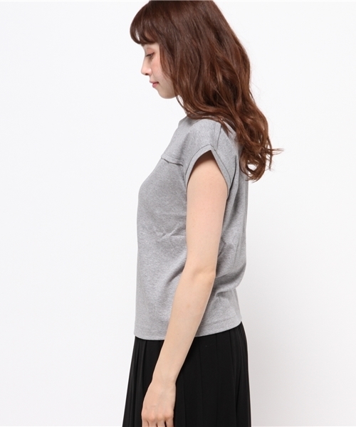 Kastane（カスタネ）の「【Kastane】切り替えクループルオーバー（Tシャツ/カットソー・レディース・オフホワイト/グレー/オレンジ・FREE）」の5枚目の写真