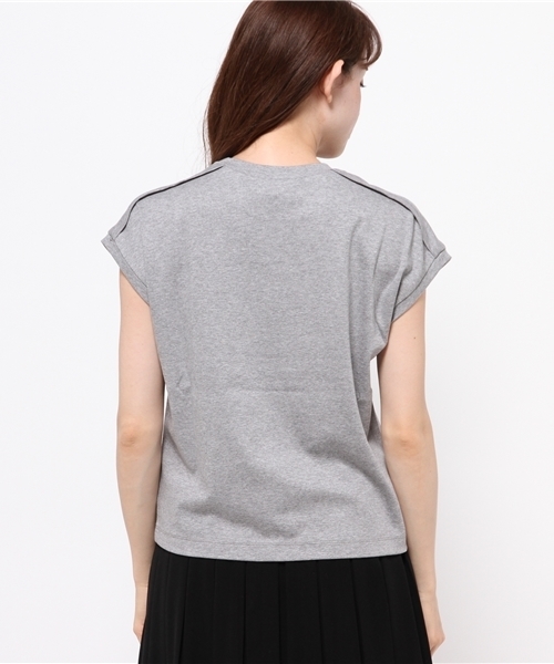Kastane（カスタネ）の「【Kastane】切り替えクループルオーバー（Tシャツ/カットソー・レディース・オフホワイト/グレー/オレンジ・FREE）」の6枚目の写真